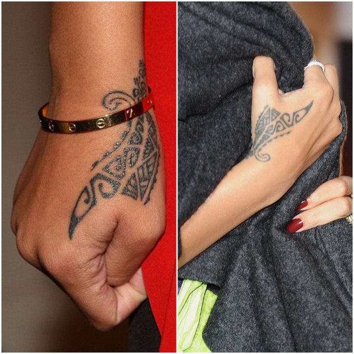 Rihanna’s Tattoos; Hand And Chest Tattoos, Nose Job